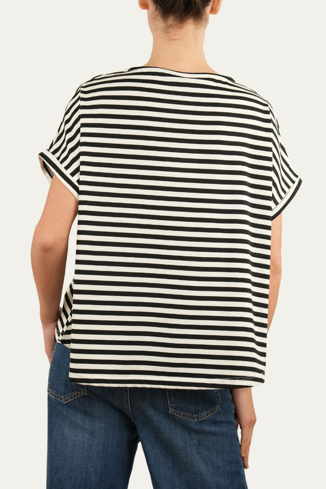 T+shirt a barchetta cotone a righe Florida - Nero