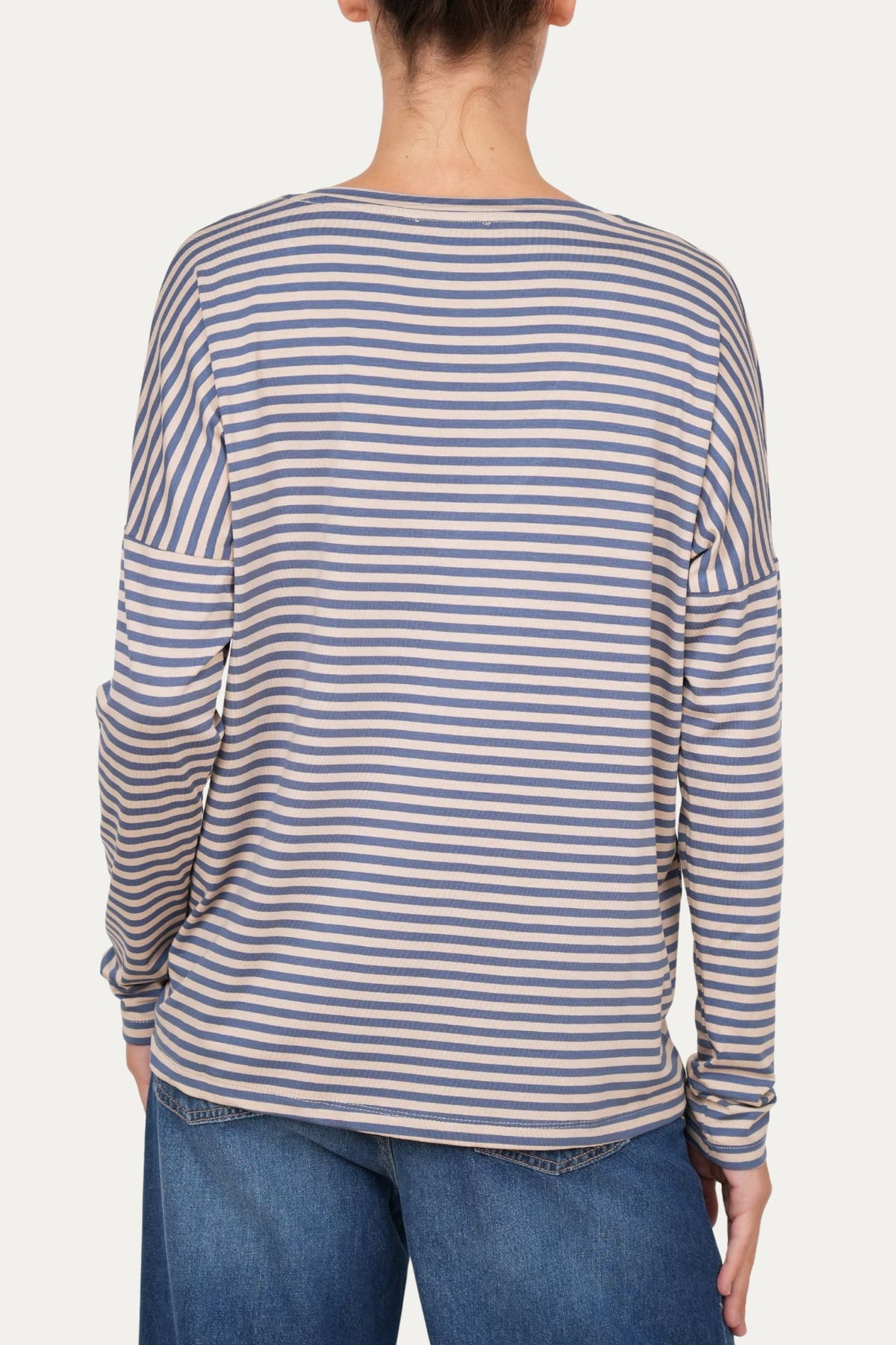 Maglia scollo a V Comfy - Cobalto Grano