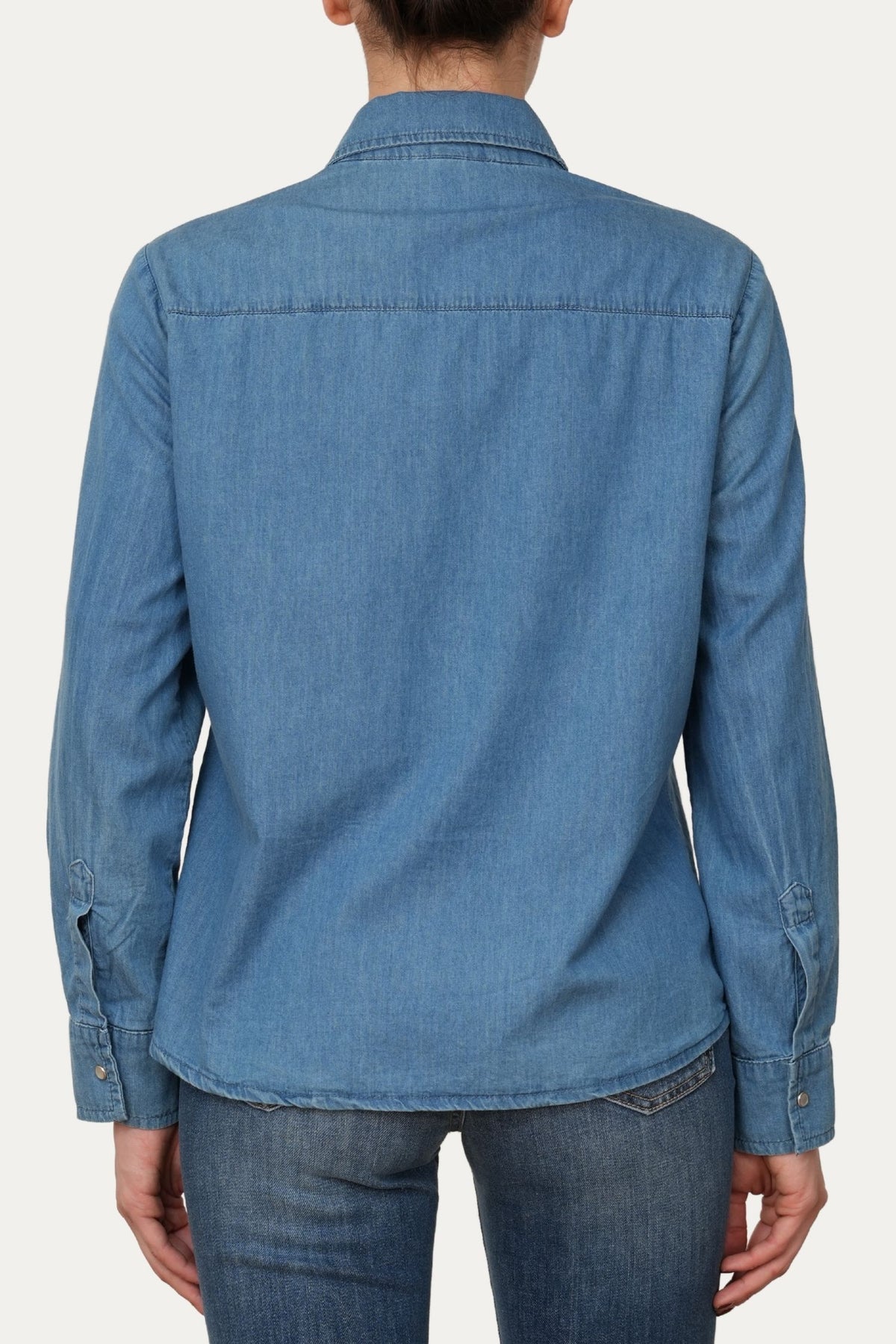 Camicia in chambray - Mid Wash
