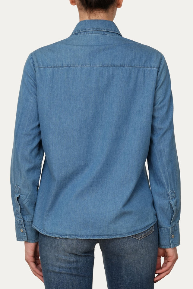Camicia in chambray - Mid Wash