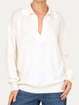 Maglia POLO misto cashmere - Panna