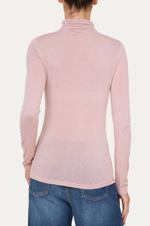 Maglia cachemirina dolcevita - Rosa Antico
