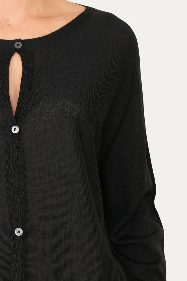 Cardigan con bottoni in lana merino Zegna Baruffa - Nero