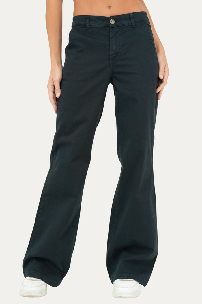 Pantalone palazzo LIA cotone gabardina - Blu