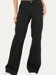 Pantalone palazzo LIA cotone gabardina - Nero