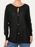 Cardigan con bottoni in lana merino Zegna Baruffa - Nero