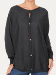 Cardigan con bottoni in lana merino Zegna Baruffa - Antracite