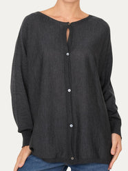 Cardigan con bottoni in lana merino Zegna Baruffa - Antracite