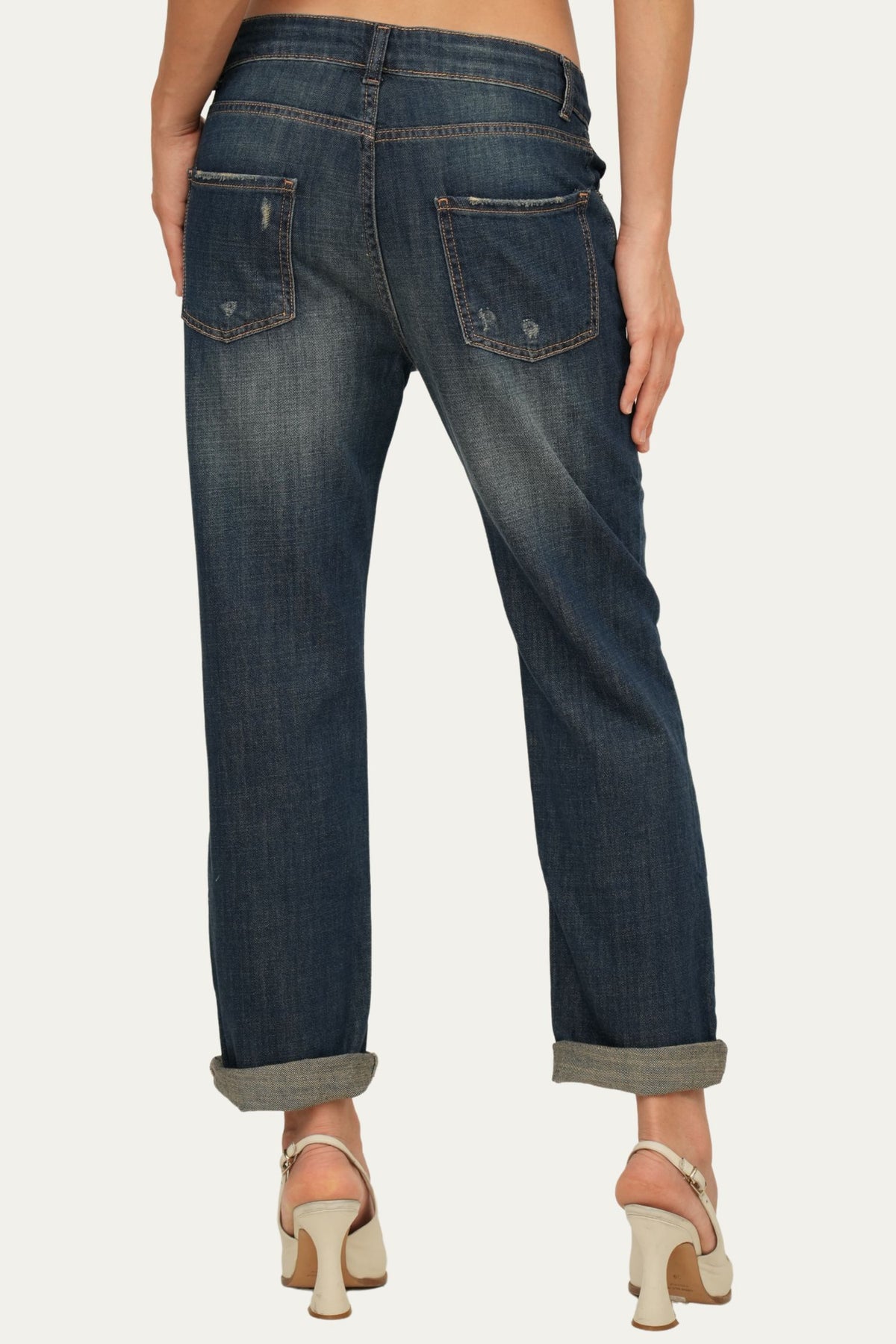 Jeans boyfriend SAMMY tessuto slegato Soft - Sporcato al Thè