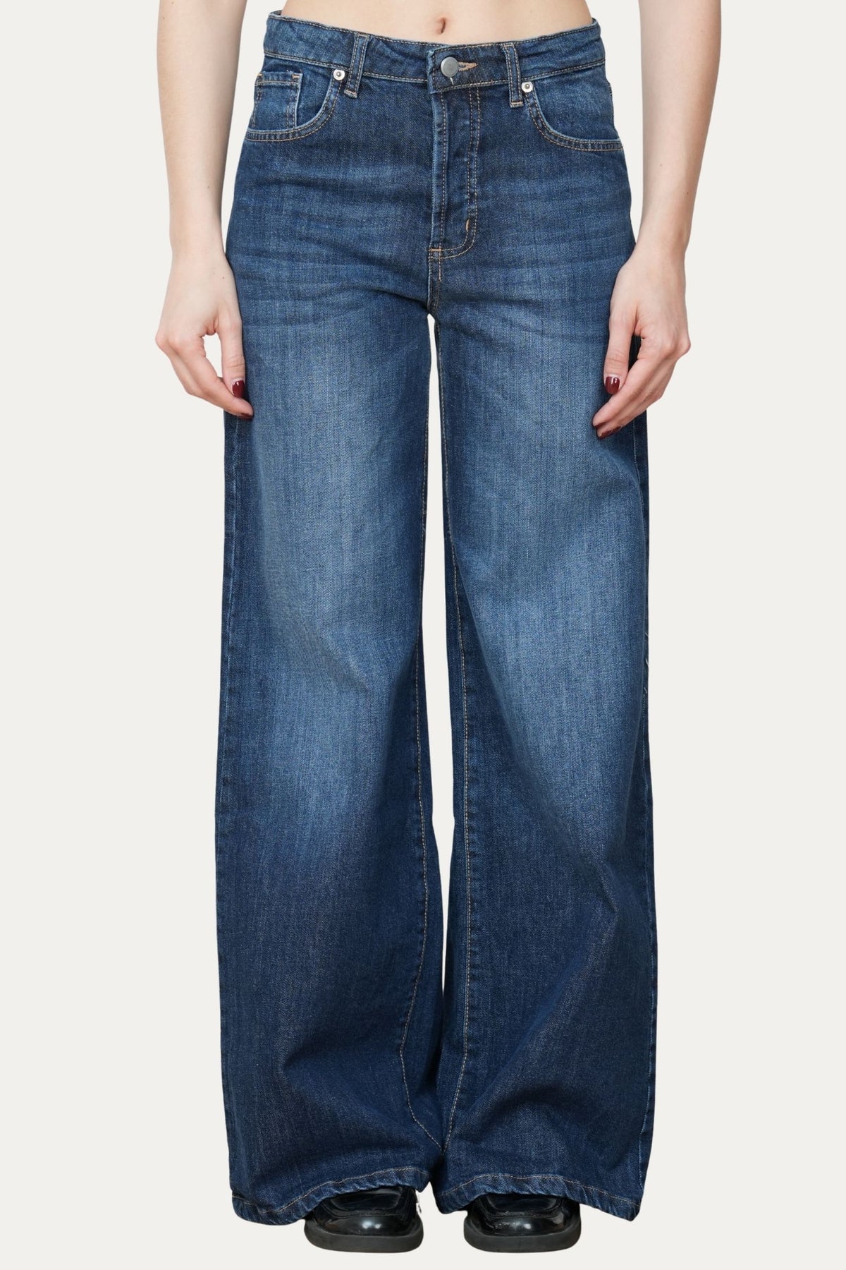 Jeans palazzo DEA tessuto Comfort - Denim Blu