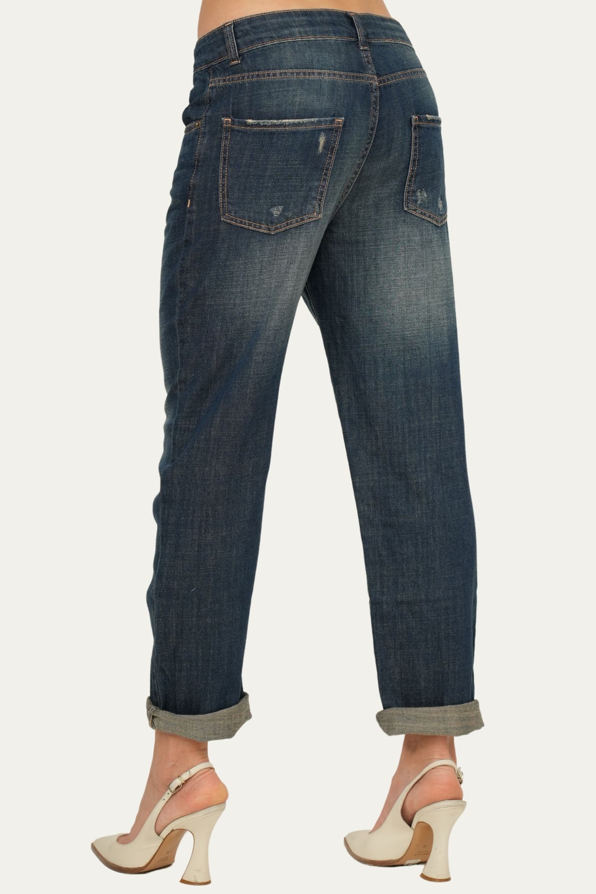 Jeans boyfriend SAMMY tessuto slegato Soft - Sporcato al Thè