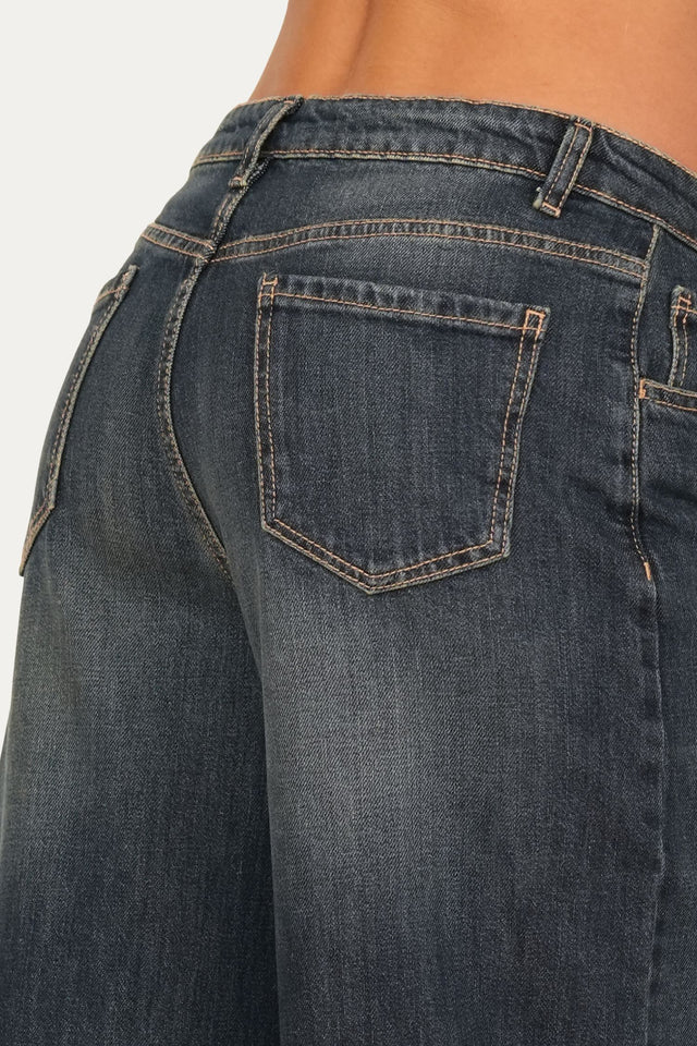 Jeans palazzo DEA tessuto Comfort - Denim Thè