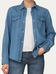 Camicia in chambray - Mid Wash