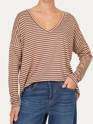 Maglia scollo a V Comfy - Moka