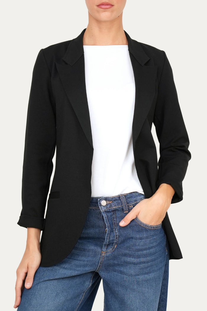 Giacca punto Milano JOLIE in cotone - Nero