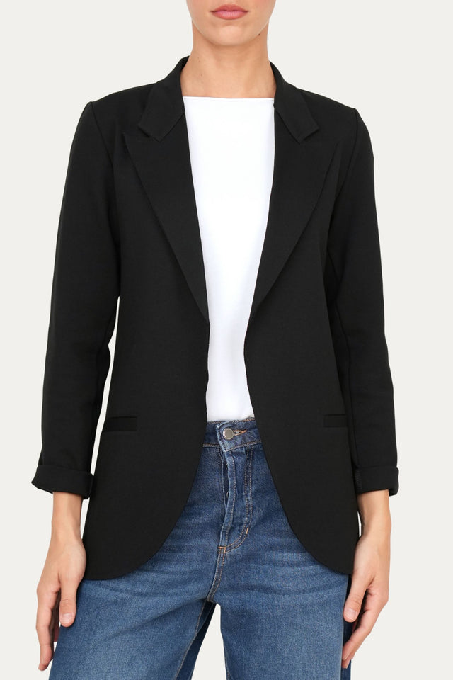 Giacca punto Milano JOLIE in cotone - Nero