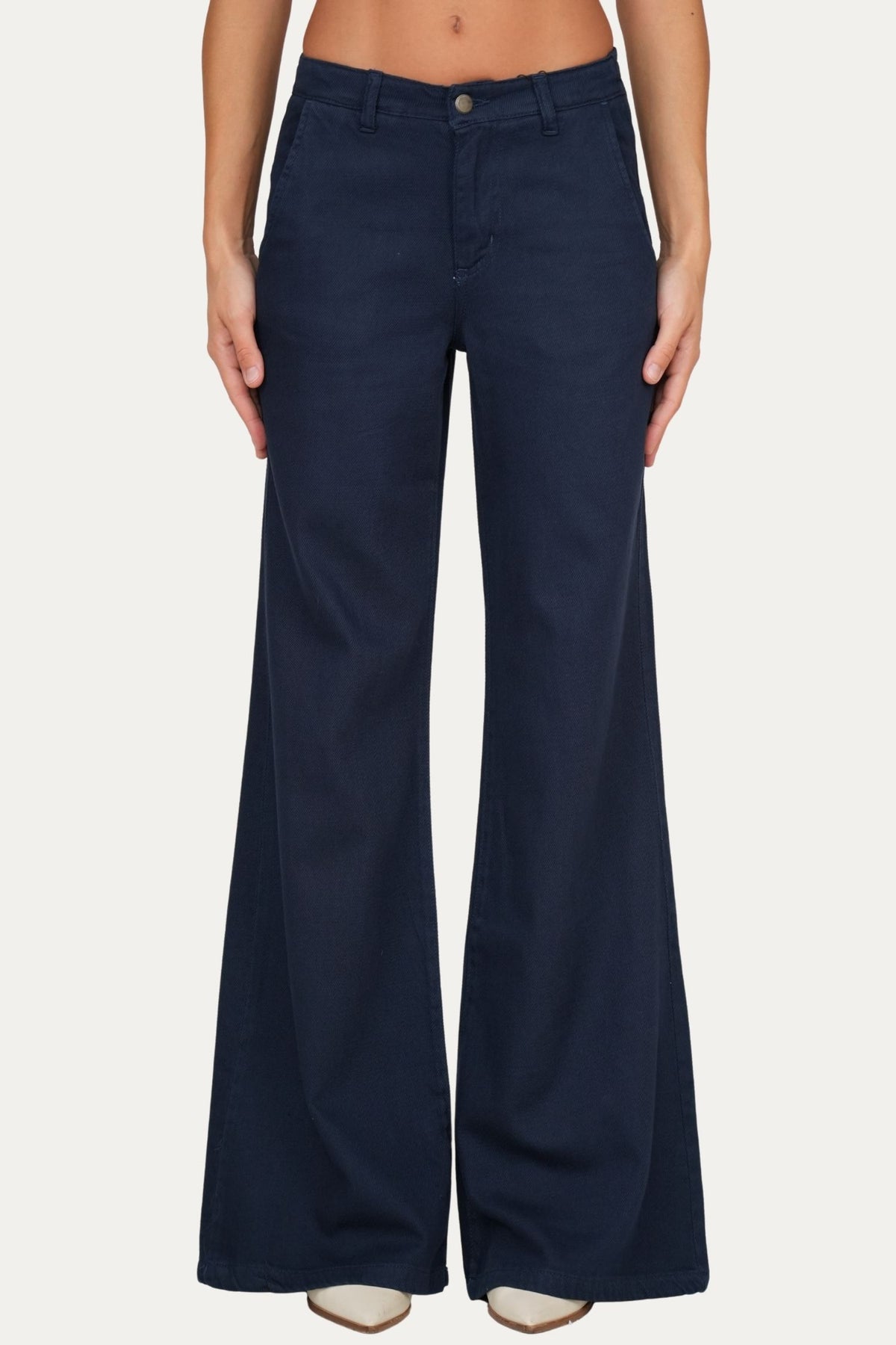 Pantalone palazzo LIA in cotone slegato - Blu