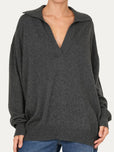 Maglia POLO misto cashmere - Antracite