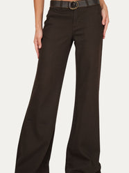 Pantalone palazzo LIA in cotone slegato - Moro