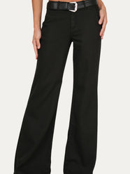 Pantalone palazzo LIA in cotone slegato - Nero