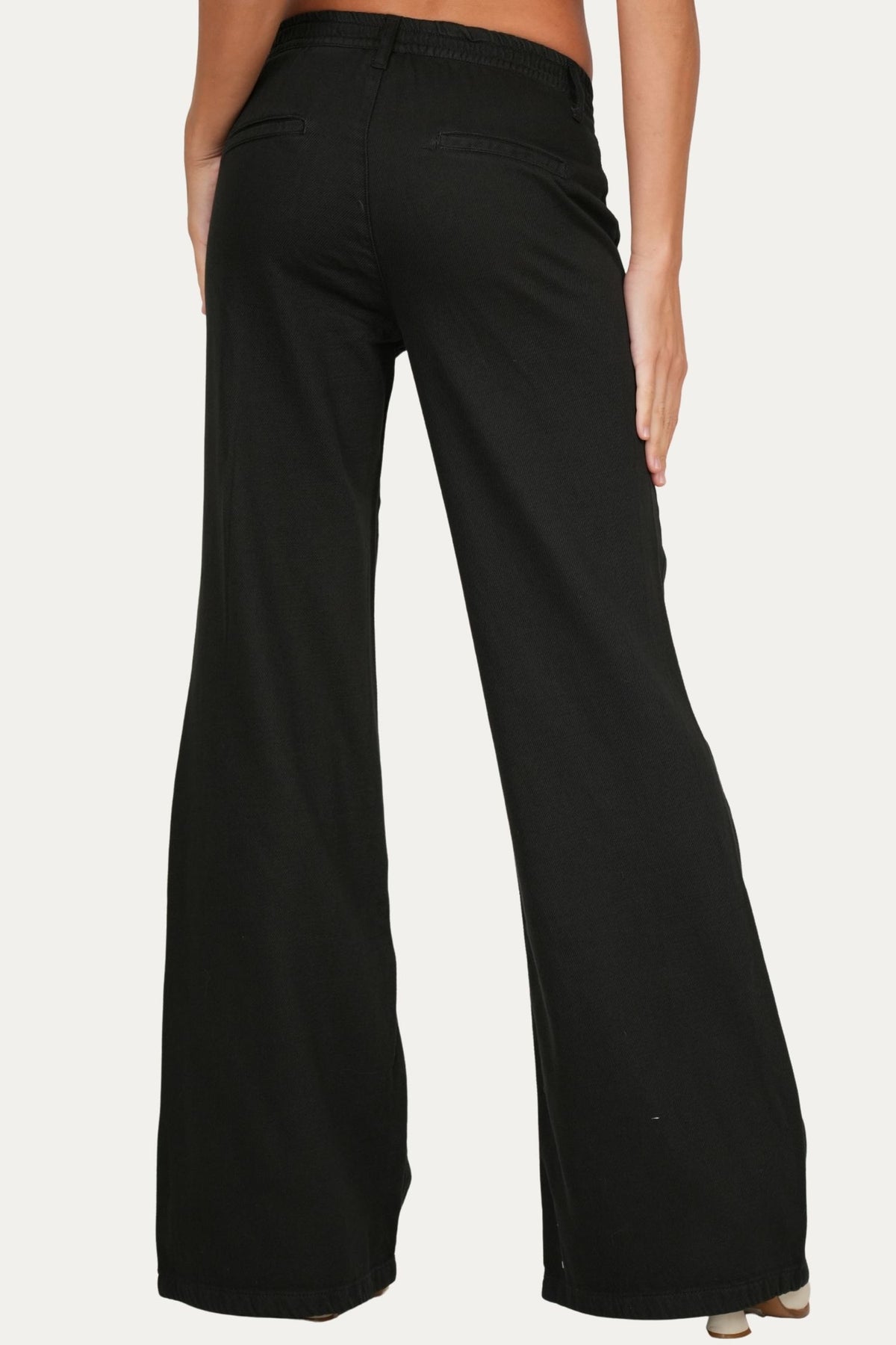 Pantalone palazzo LIA in cotone slegato - Nero