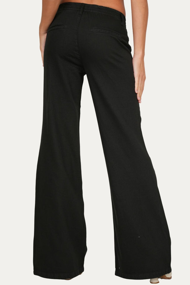 Pantalone palazzo LIA in cotone slegato - Nero