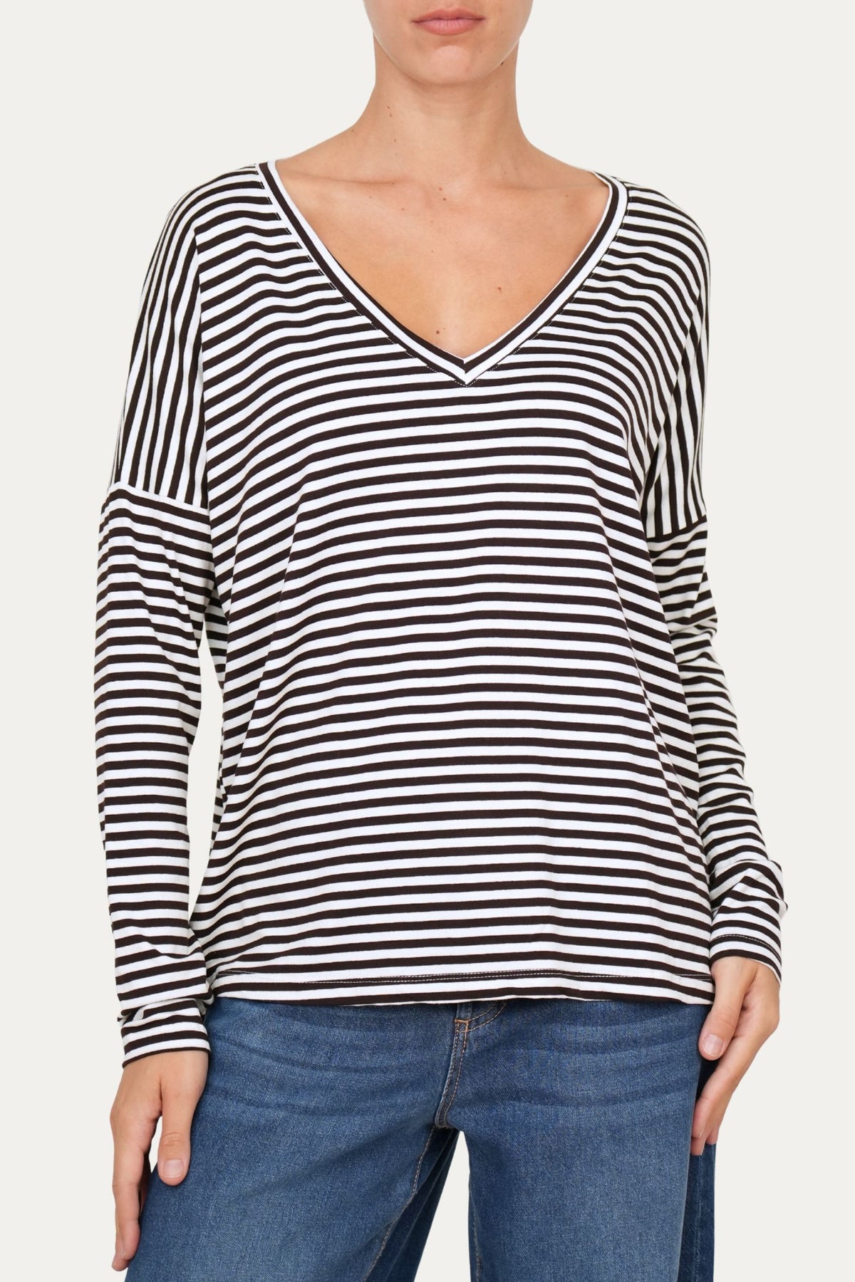 Maglia scollo a V Comfy - Moro