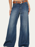 Jeans palazzo DEA tessuto slegato Soft - Denim Blu