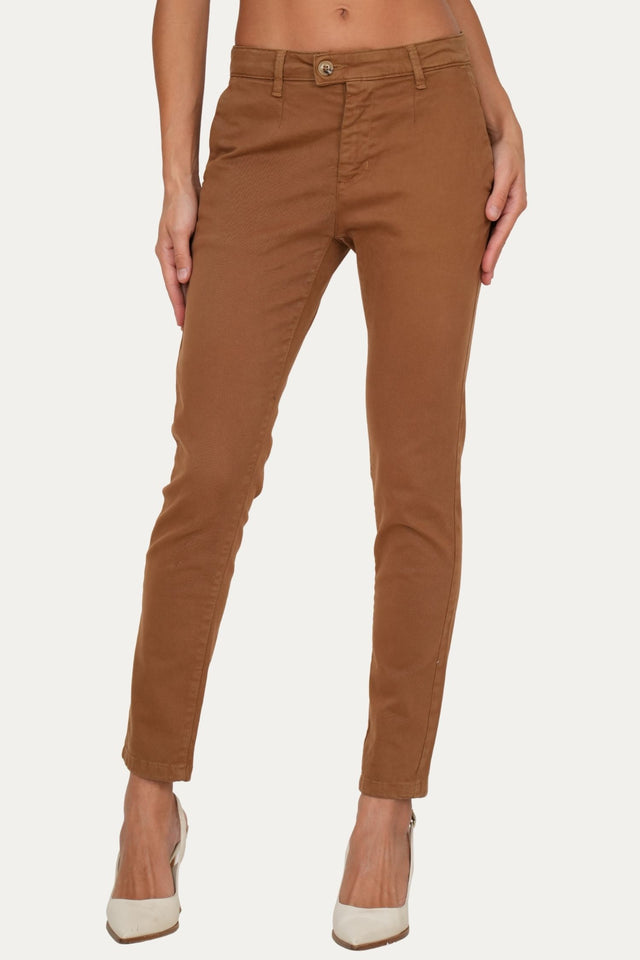 Pantalone CHINO in cotone gabardina - Cammello