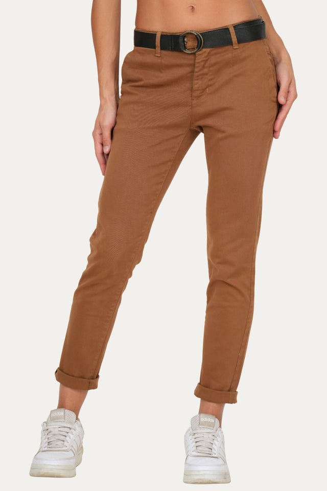 Pantalone CHINO in cotone gabardina - Cammello