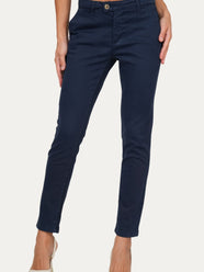 Pantalone CHINO in cotone gabardina - Blu