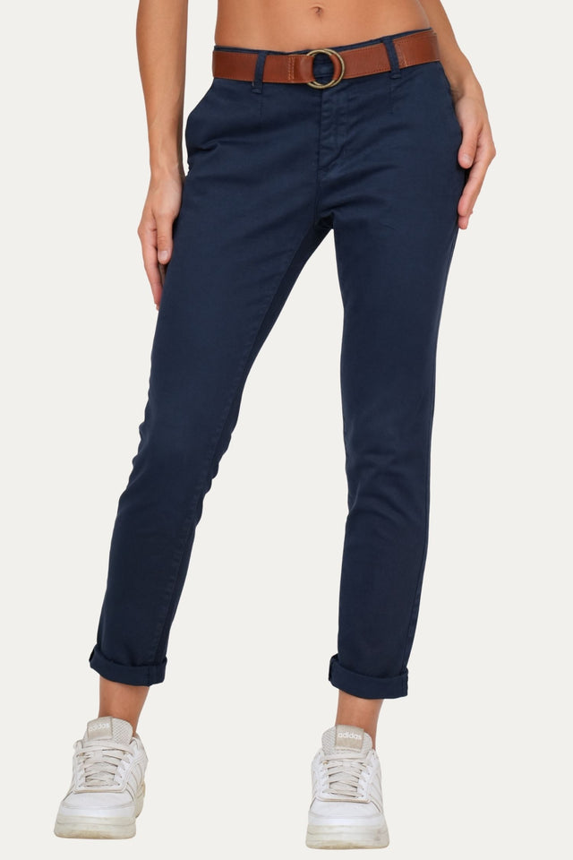 Pantalone CHINO in cotone gabardina - Blu