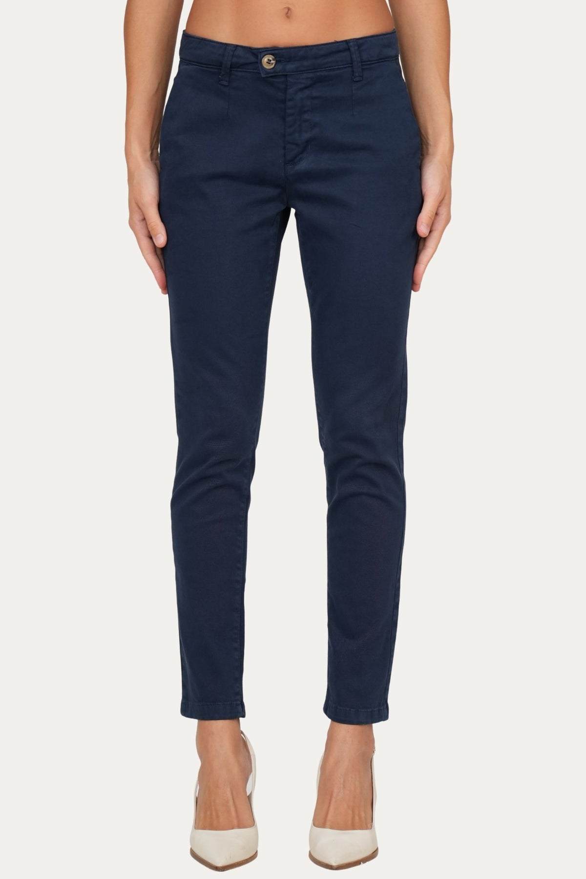 Pantalone CHINO in cotone gabardina - Blu