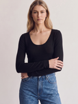Cachemirina ultralight scollo madonna - Nero