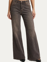 Jeans palazzo DEA tessuto Comfort - Denim Brown