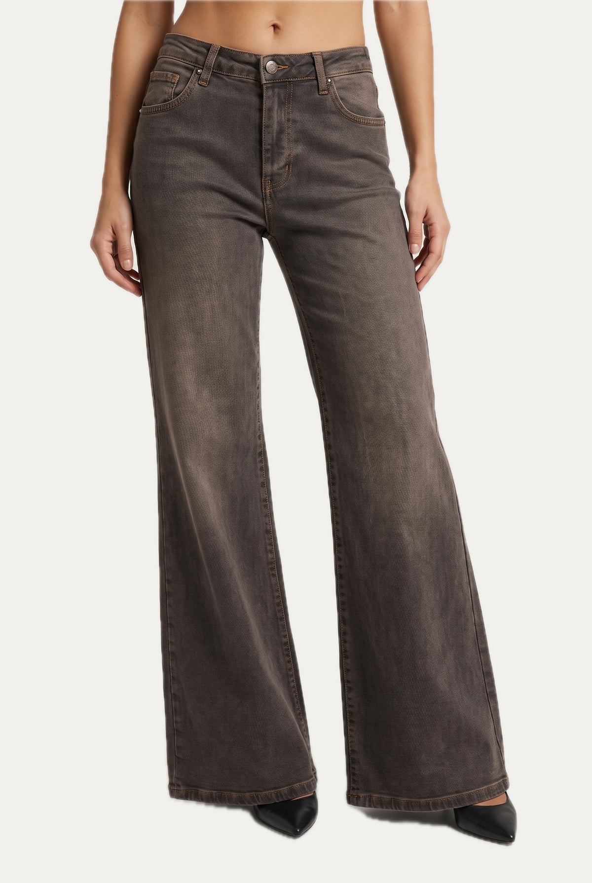 Jeans palazzo DEA tessuto Comfort - Denim Brown