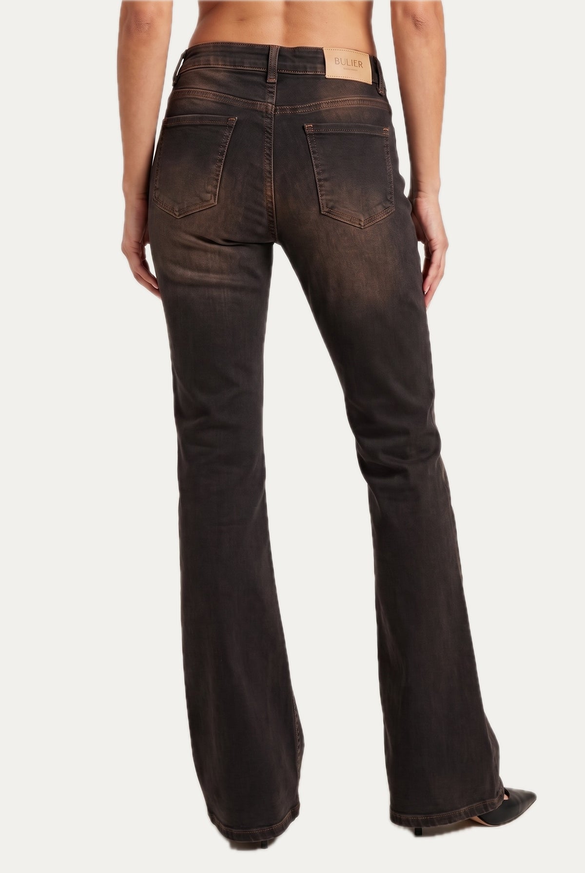 Jeans a zampa JANE in tessuto comfort - Denim Brown