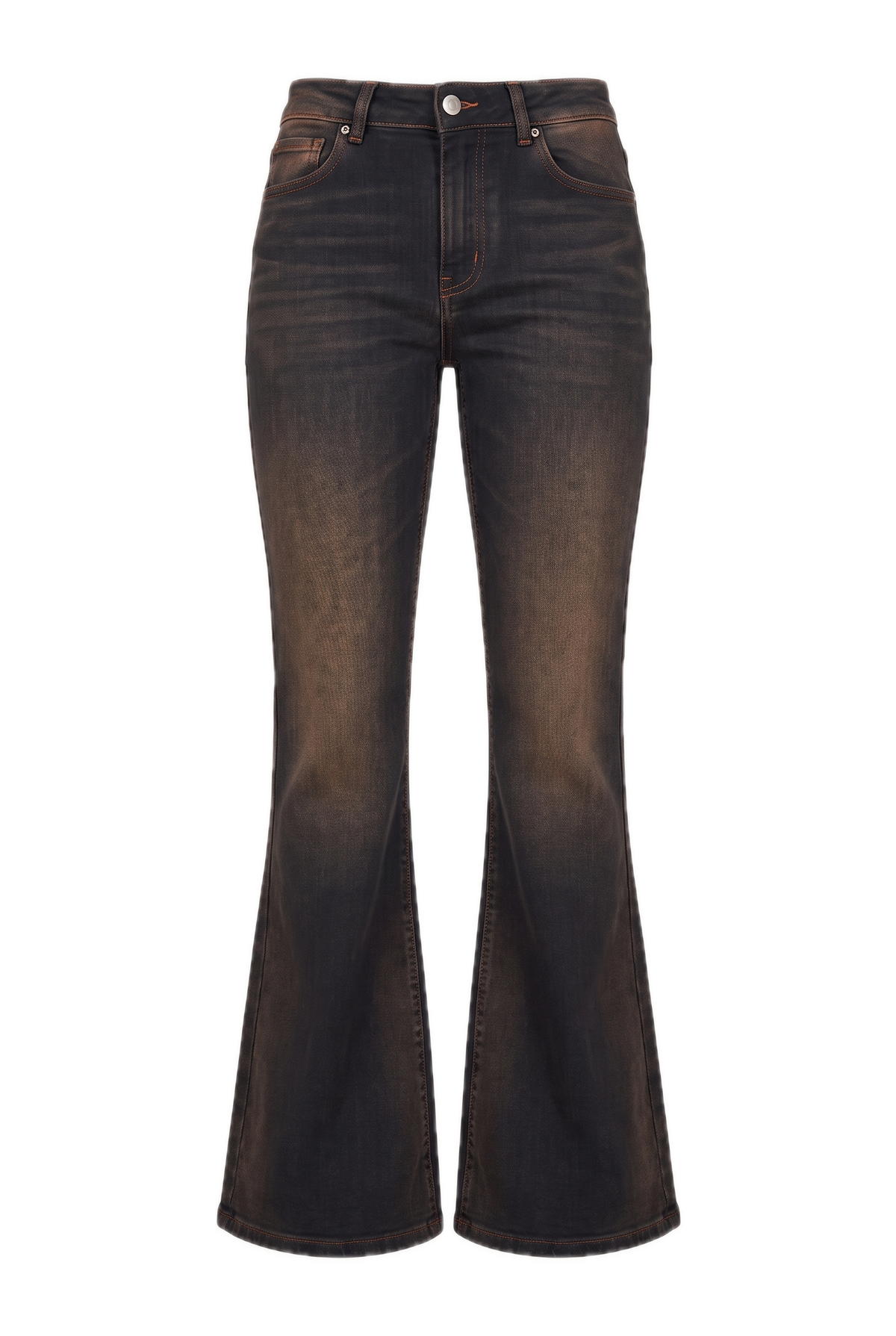 Jeans a zampa JANE in tessuto comfort - Denim Brown