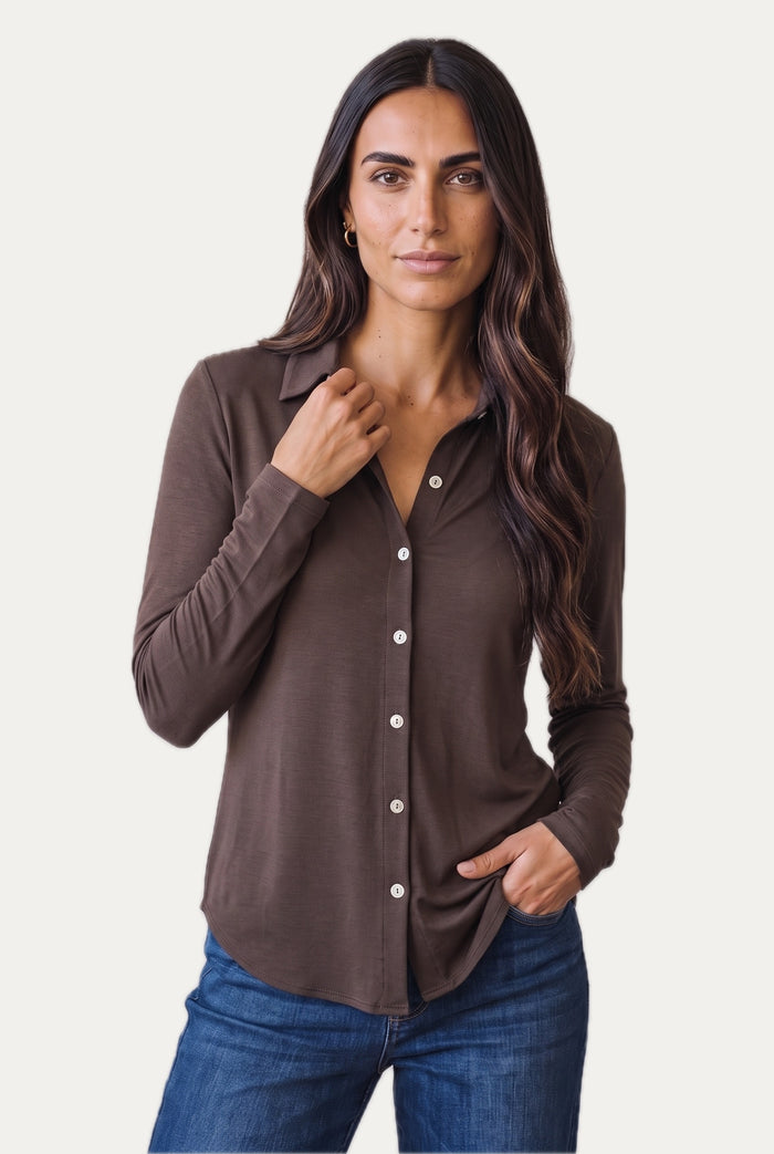 Camicia Jersey di Viscosa MILLY - Moro