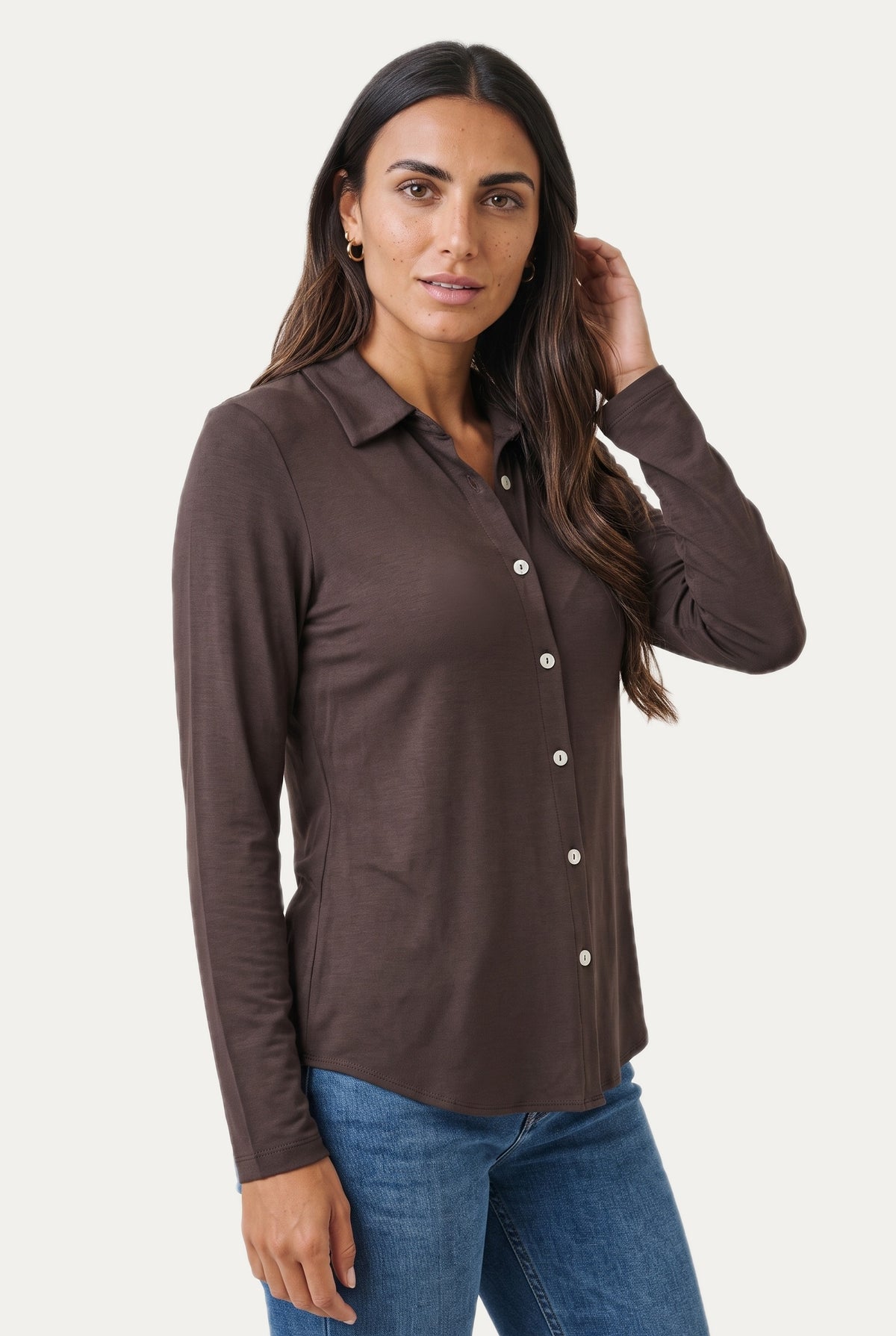 Camicia Jersey di Viscosa MILLY - Moro
