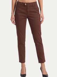 Pantalone CHINO in cotone gabardina - Cioccolato