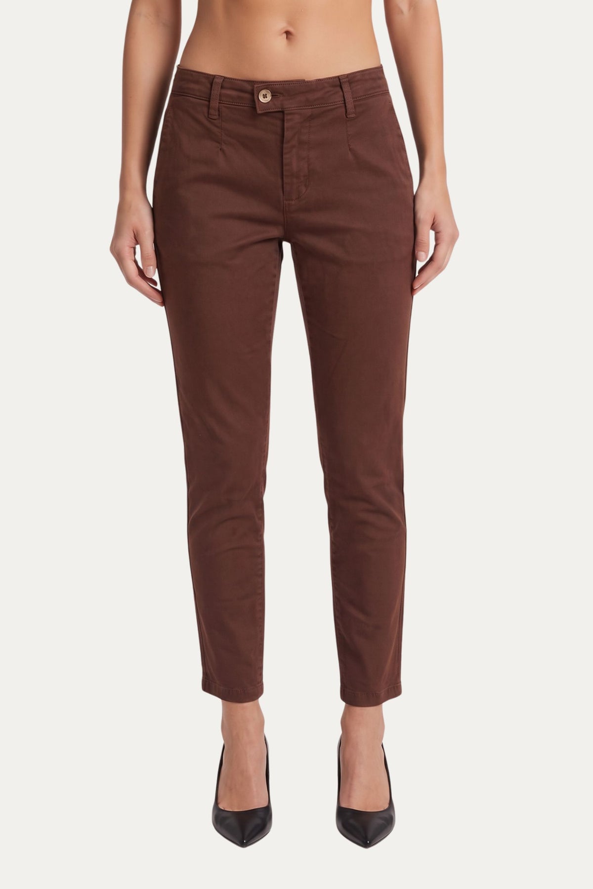 Pantalone CHINO in cotone gabardina - Cioccolato