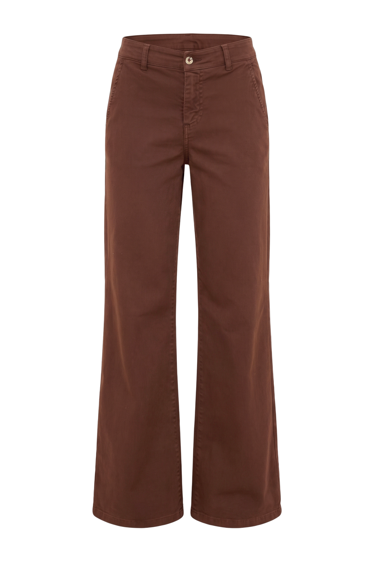 Pantalone palazzo LIA cotone gabardina - Cioccolato