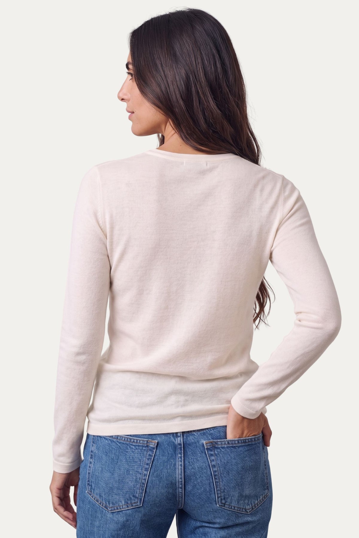 Cachemirina ultralight girocollo - Panna