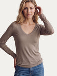 Cachemirina ultralight scollo a V - Taupe