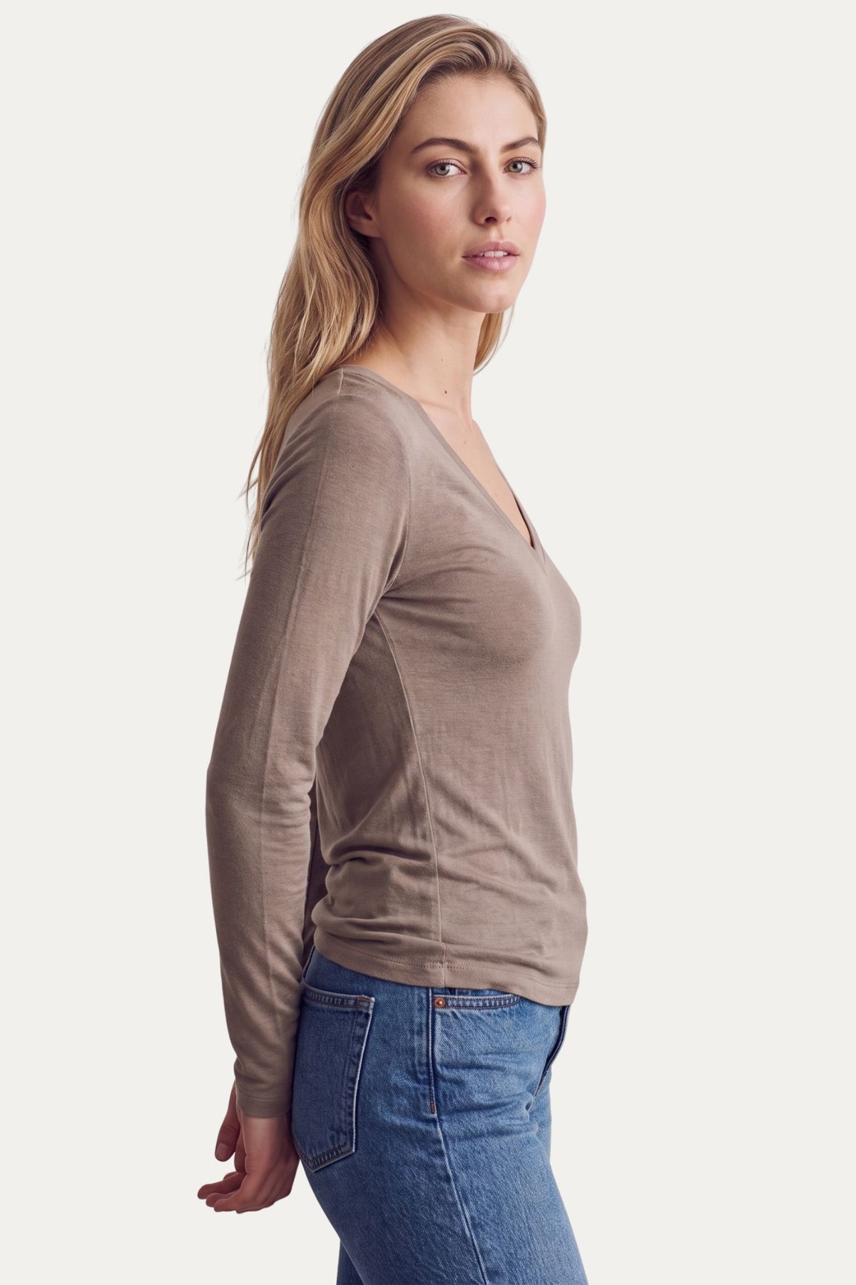 Cachemirina ultralight scollo a V - Taupe
