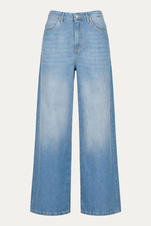 Jeans wide leg ISA in tessuto slegato - Blue Wash