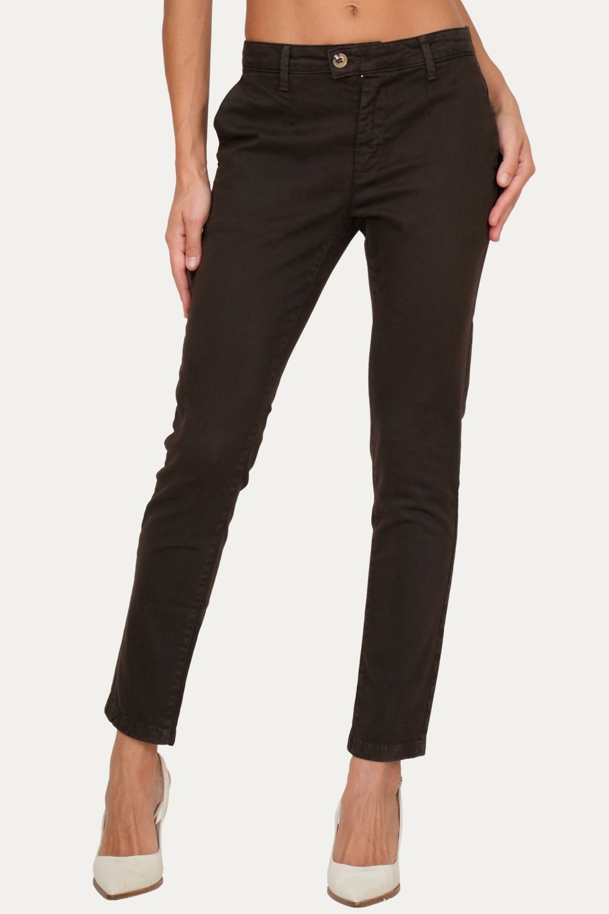 Pantalone CHINO in cotone gabardina - Moro
