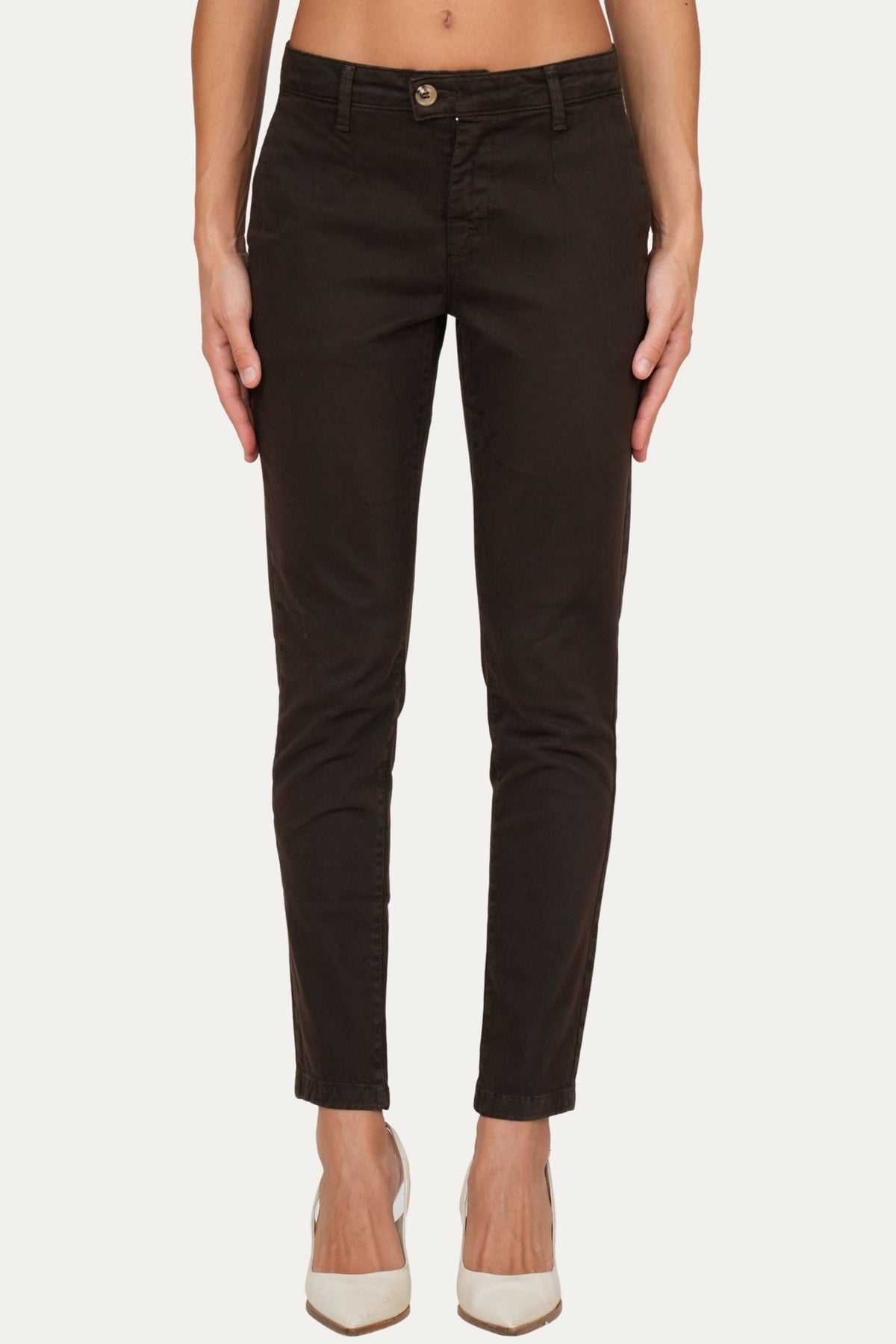 Pantalone CHINO in cotone gabardina - Moro