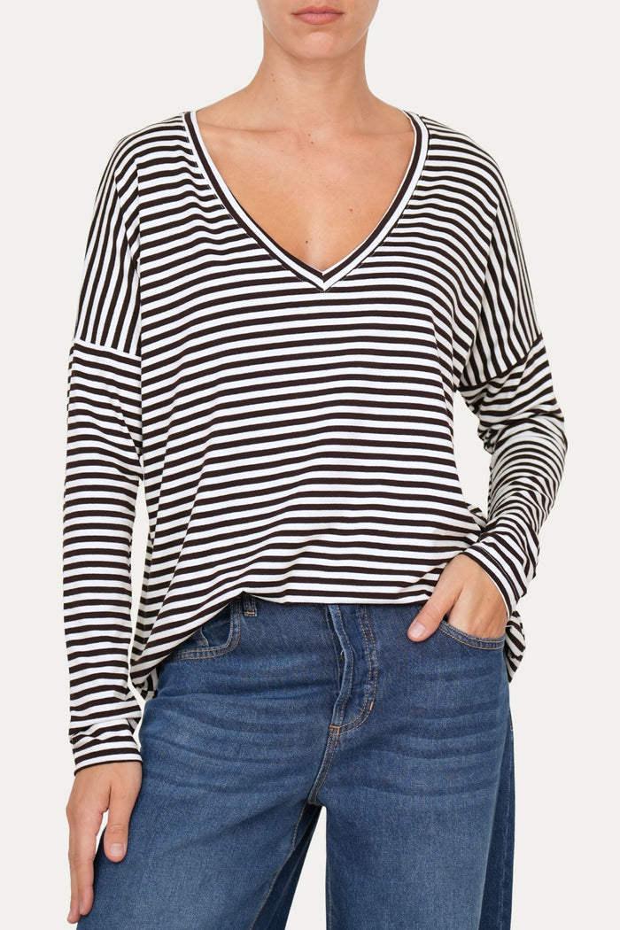 Maglia scollo a V Comfy - Moro